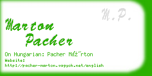 marton pacher business card